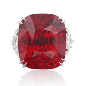 36.20 ct unheated spinel from Tanzania mounted in a ring, sold for ca. US$ 580,000 at Sotheby’s Geneva in May 2023. Photo: Sotheby’s.