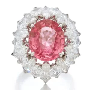 8.24 ct unheated padparadscha sapphire from Sri Lanka, sold for US$ 88,900 at Sotheby’s New York in September 2023. Photo: Sotheby’s.