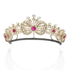 A ruby and diamond tiara by Köchert (ca. 1896) with all rubies being Burmese and unheated, sold at Sotheby’s Geneva in November 2023 for ca. US$ 880,000.